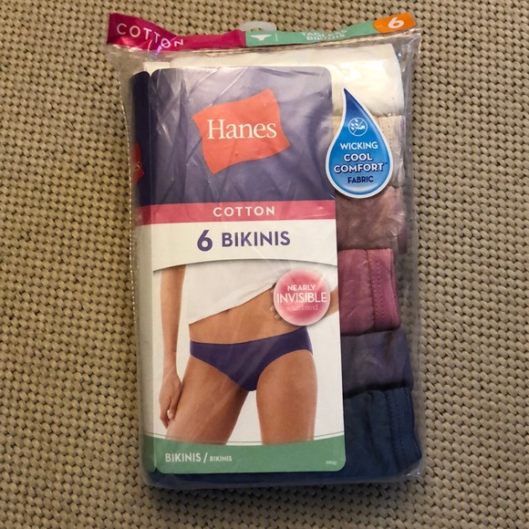 Hanes Cool Comfort Cotton Bikini Panties 6pk - Picture 2 of 8